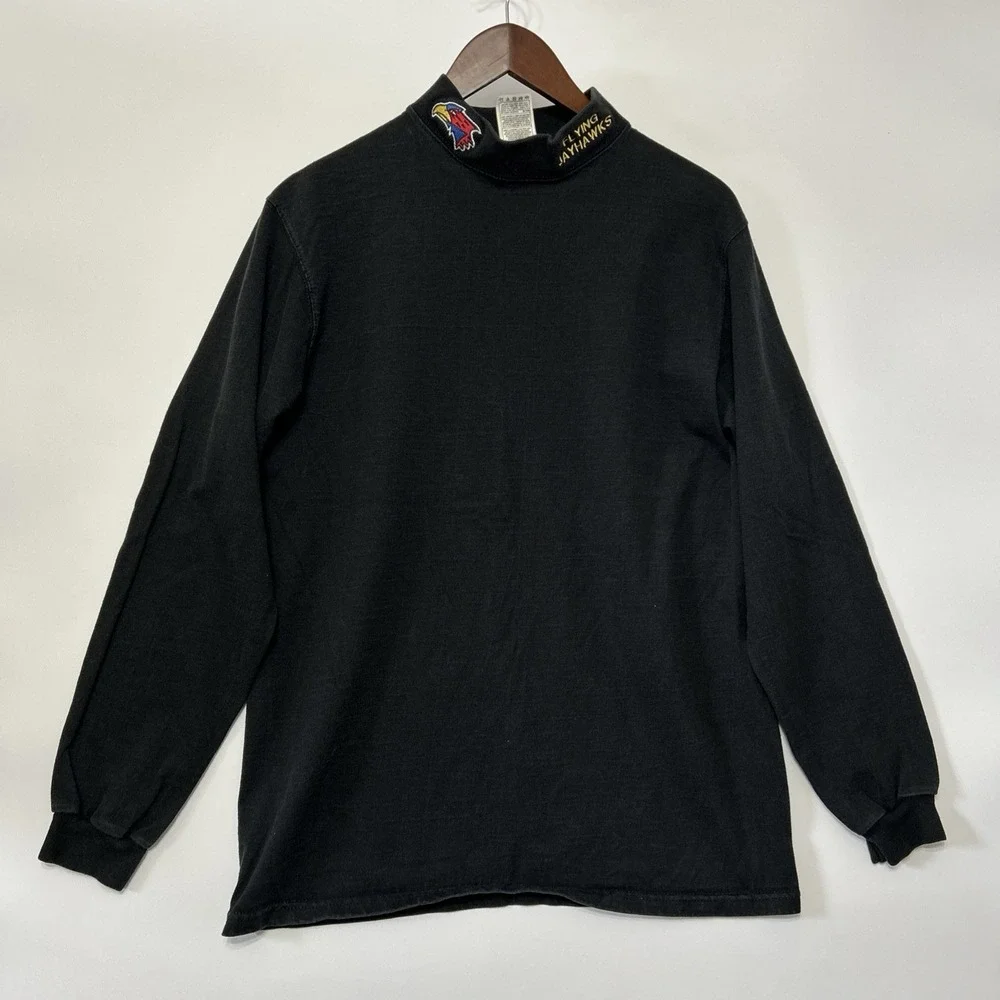 Vintage Flying Jayhawks Air Force‎ Squadron Shirt KU Size M Turtleneck Military